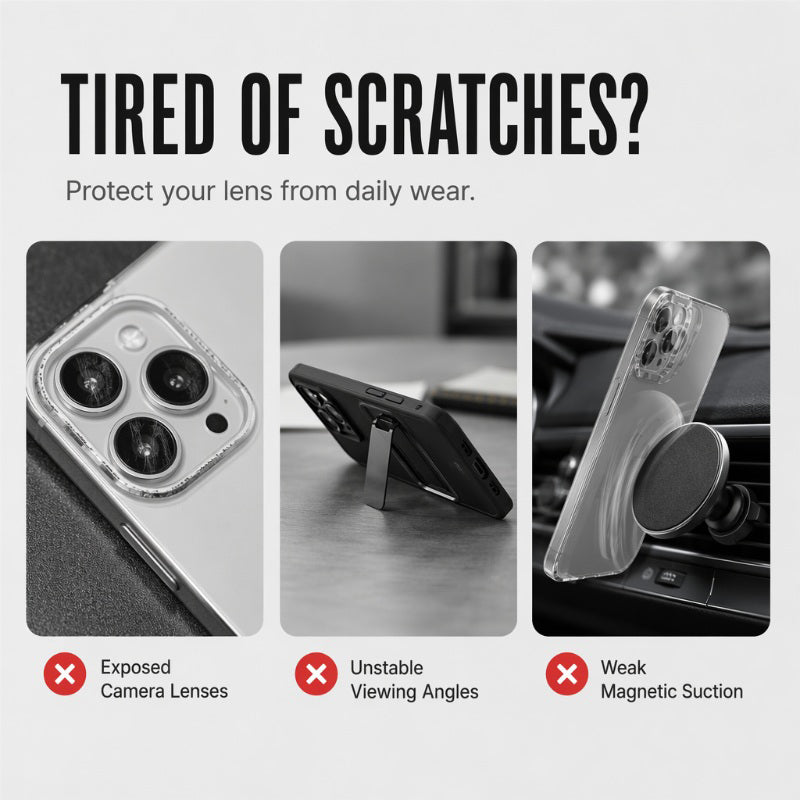 ⏳Time-Limited Special⏰Magnetic Phone Case with Flip Lens Cover and Invisible Kickstand