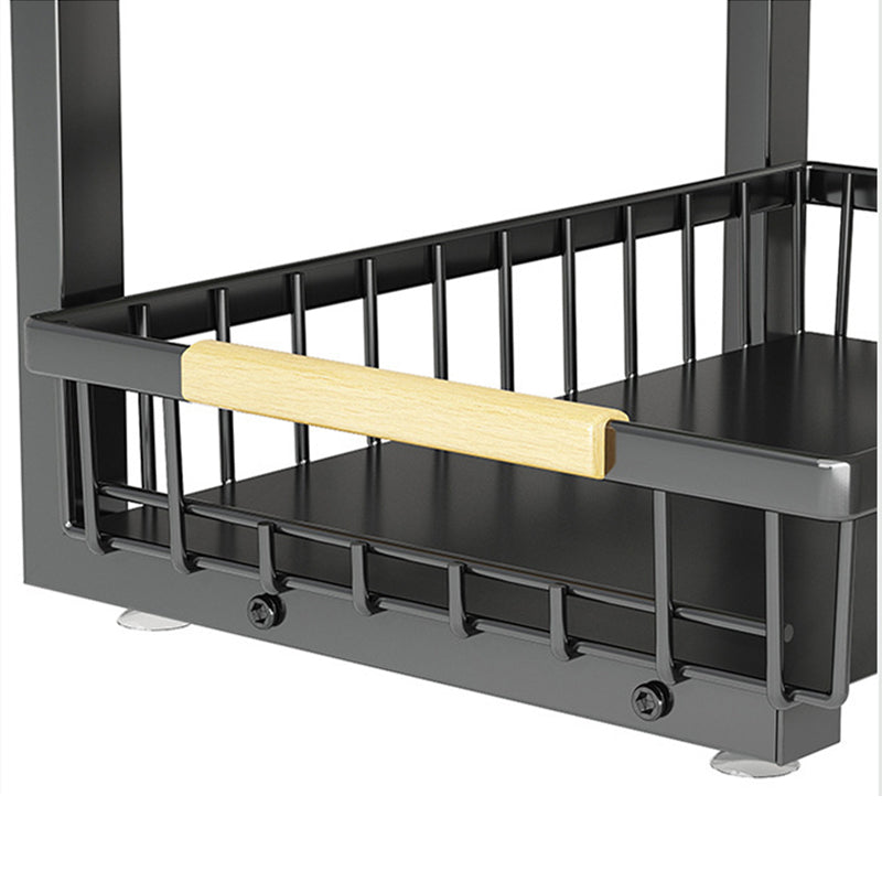 2-Tier Adjustable Pull-Out Cabinet Storage Rack