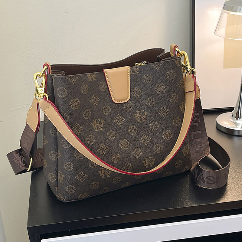 👜Women’s Vintage Monogram Bucket Bag with Adjustable Shoulder Strap🌙