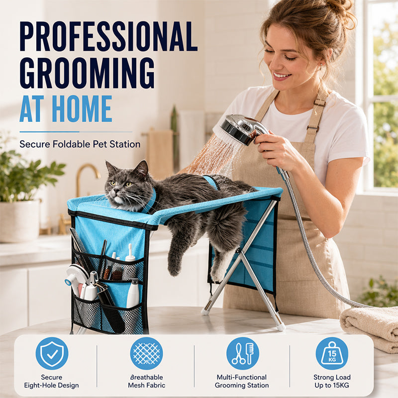 ⏰🔥LIMITED TIME 50% OFF!🔥50K+ SOLD! 2-in-1 Foldable Pet Grooming Bed🐱🐶🛋️