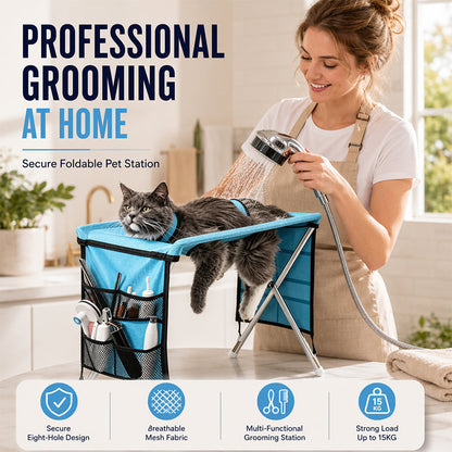 ⏰🔥LIMITED TIME 50% OFF!🔥50K+ SOLD! 2-in-1 Foldable Pet Grooming Bed🐱🐶🛋️