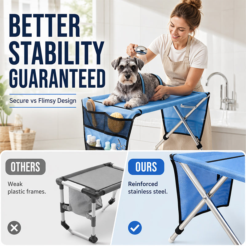 ⏰🔥LIMITED TIME 50% OFF!🔥50K+ SOLD! 2-in-1 Foldable Pet Grooming Bed🐱🐶🛋️