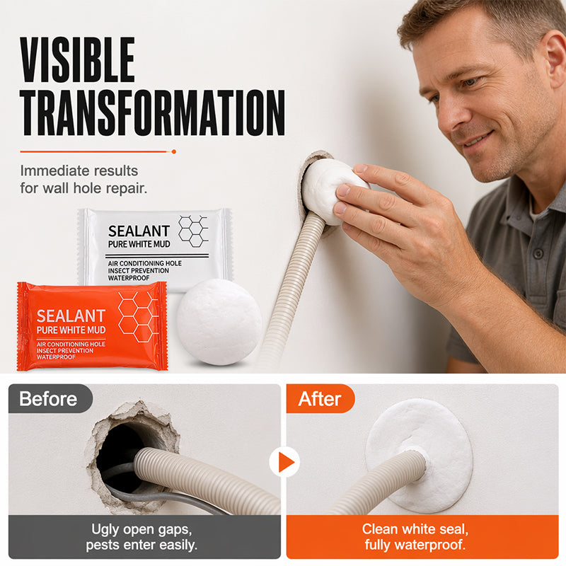 ⏰🧱 Waterproof Wall Hole Sealing Clay for Air Conditioner Pipes — 10-Pack Moldable Sealant Putty for Pipe Gaps & Wall Holes | Tool-Free Application