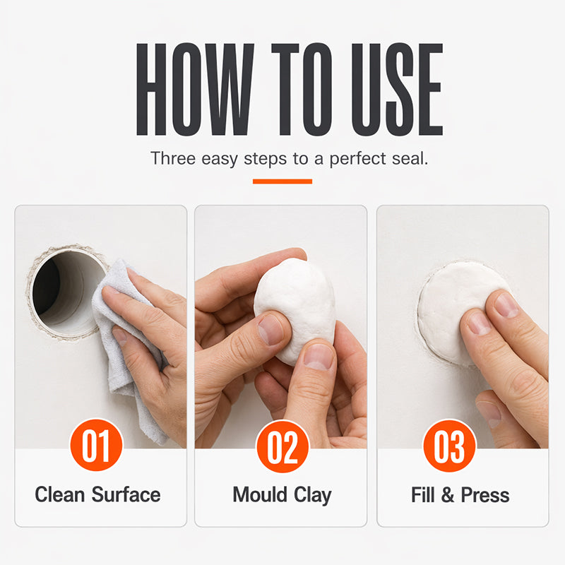 ⏰🧱 Waterproof Wall Hole Sealing Clay for Air Conditioner Pipes — 10-Pack Moldable Sealant Putty for Pipe Gaps & Wall Holes | Tool-Free Application