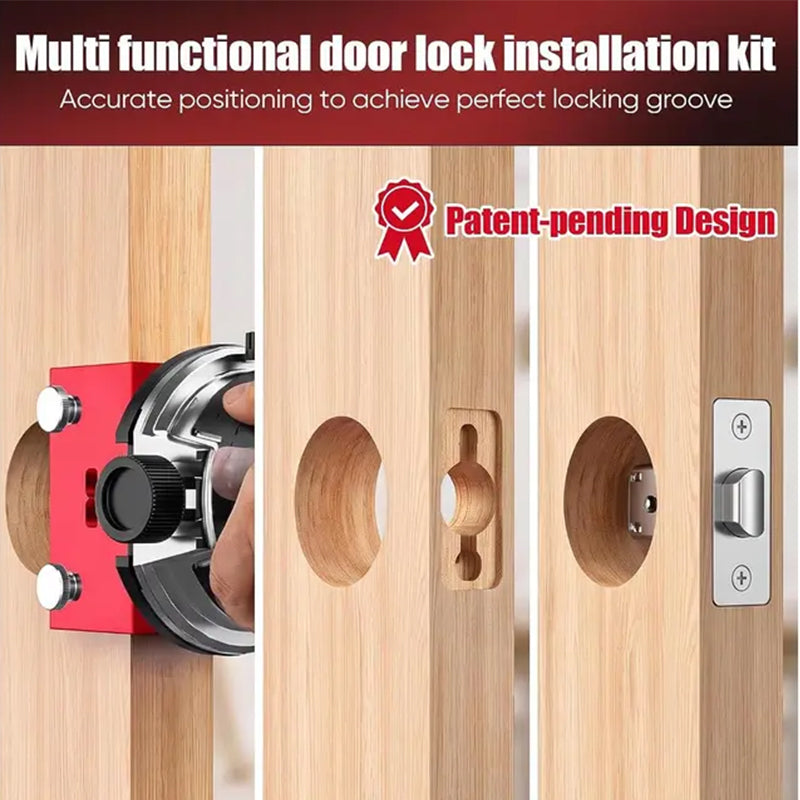 🚪 50% OFF NOW! 🔧 Door Latch Mortising Kit – Precise Cutouts, 3 Depths & Fits 1-3/8" & 1-3/4" Wood Doors 🛠️