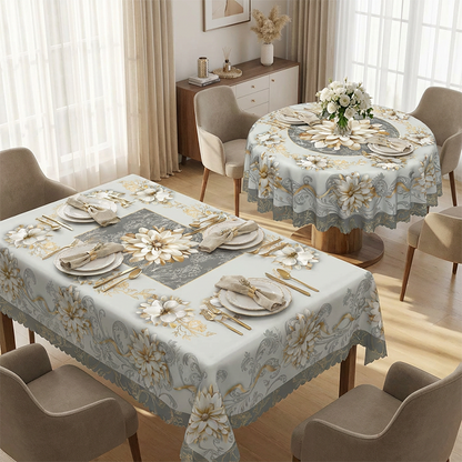 ⏳Time-Limited Special⏰Elegant Waterproof Embossed Floral Tablecloth