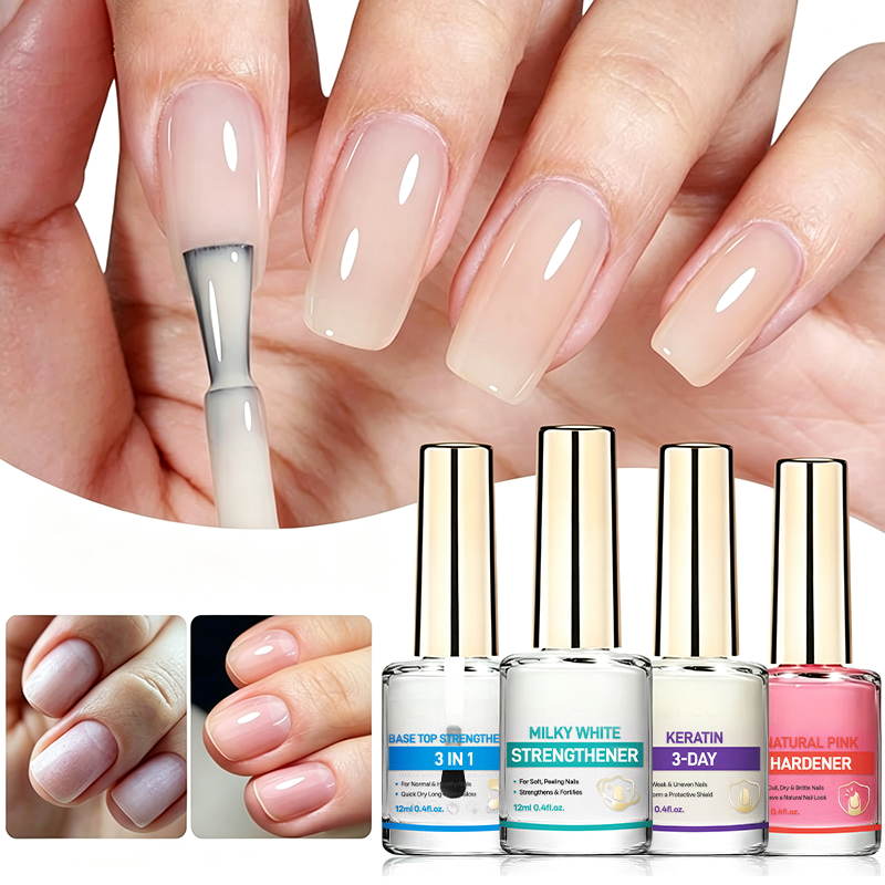 💅 Professional Milk Protein Nail Strengthener ✨🦹 - High Shine | Lightweight Texture | 4 Formulas | Daily Use | Base & Top Coat | 50% OFF