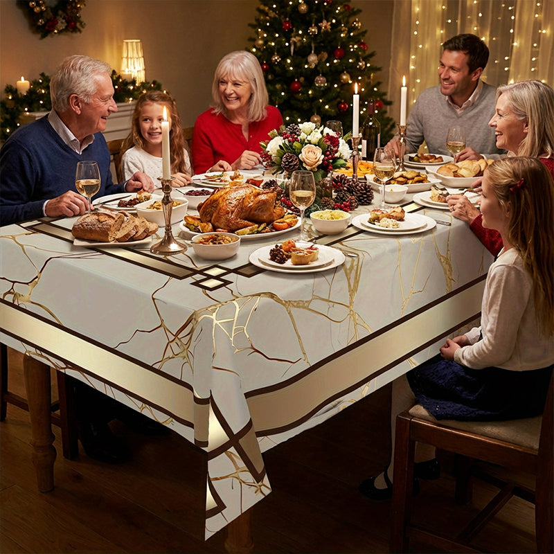 🏠 2026 Sale — Over 32 100 Sold!✨ Waterproof Marble‑Print Tablecloth