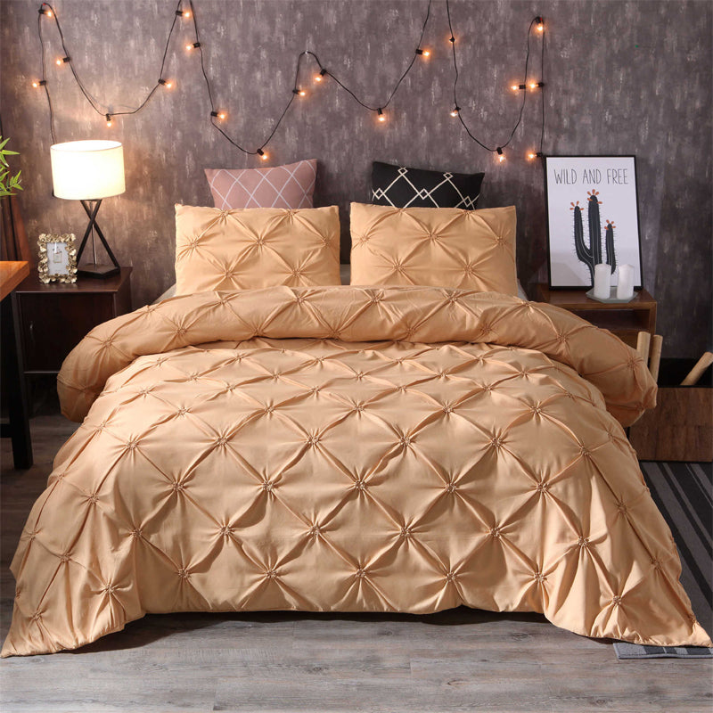 🎉 2026 SALE 50% OFF! 🛏️ 3-Piece Pintuck Pleated Duvet Cover & Pillowcases Set – Elegant Texture, Hidden Zipper & Machine Washable ✨