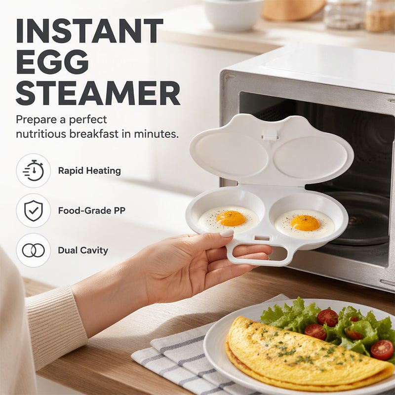 ⏰🔥LIMITED TIME 50% OFF!🔥50K+ SOLD! Microwave Egg Poacher with Lid & Handle🍳🥗