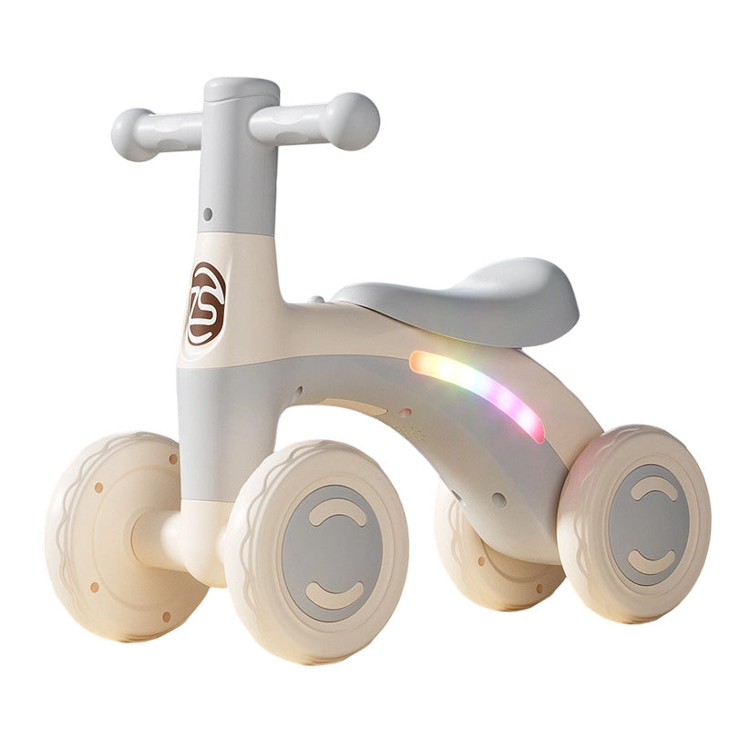 🚲🚼4-Wheel Light-Up Balance Bike for Toddlers with Music
