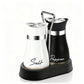 🐧🧂Penguin Salt & Pepper Shaker Set with Holder – Stainless Steel & Glass