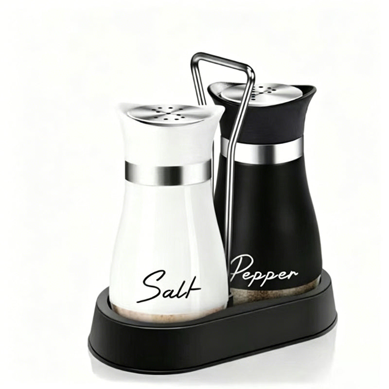 🐧🧂Penguin Salt & Pepper Shaker Set with Holder – Stainless Steel & Glass