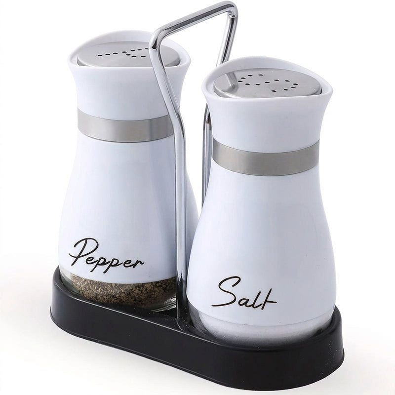 🐧🧂Penguin Salt & Pepper Shaker Set with Holder – Stainless Steel & Glass