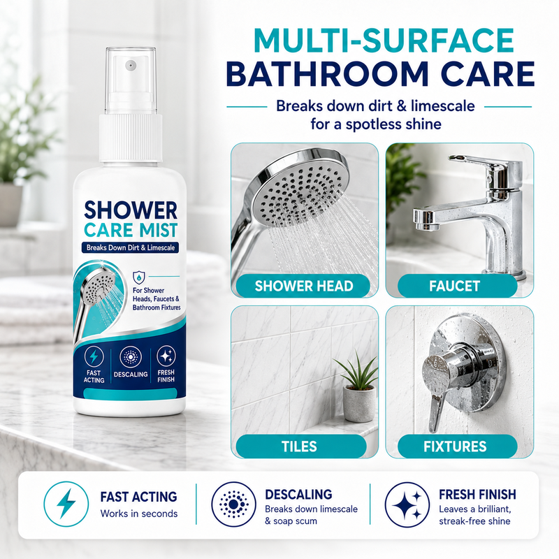⏰🔥LIMITED TIME 50% OFF!🔥50K+ SOLD! 🚿 Fast-Acting Limescale Remover Spray for Showerheads and Faucets