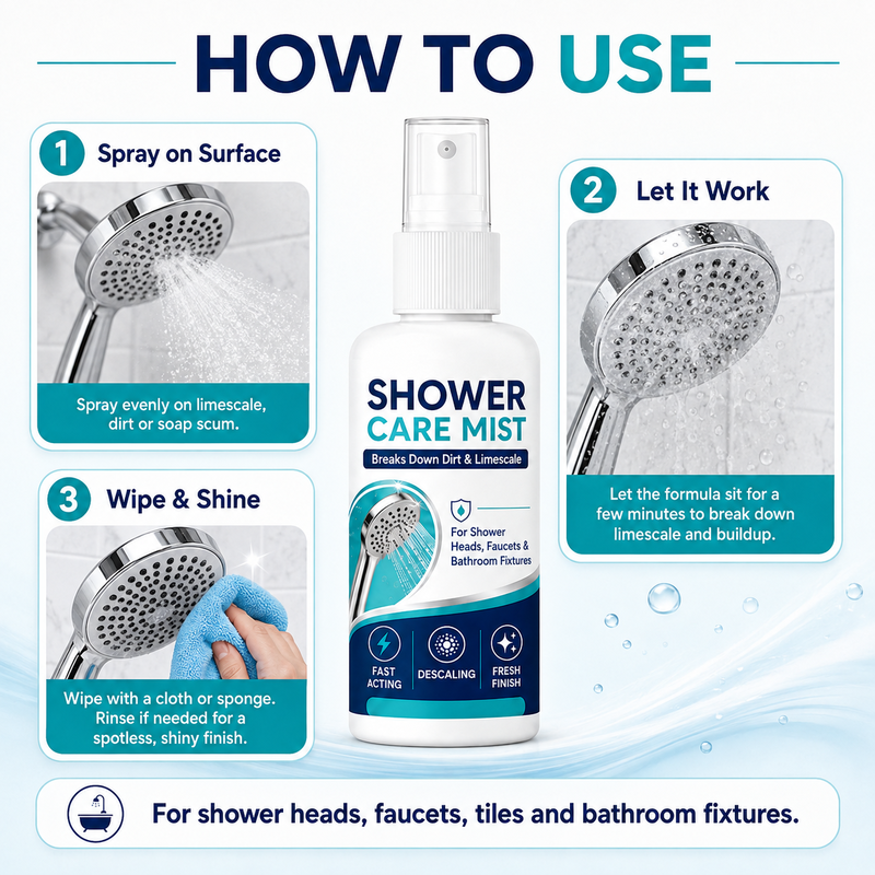 ⏰🔥LIMITED TIME 50% OFF!🔥50K+ SOLD! 🚿 Fast-Acting Limescale Remover Spray for Showerheads and Faucets