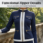 🧥Seasonal Style - Two-Piece Leisure Set with Bold Stripes – Slimming Silhouette & Practical Details for Any Casual Day
