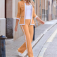 🧥Seasonal Style - Two-Piece Leisure Set with Bold Stripes – Slimming Silhouette & Practical Details for Any Casual Day