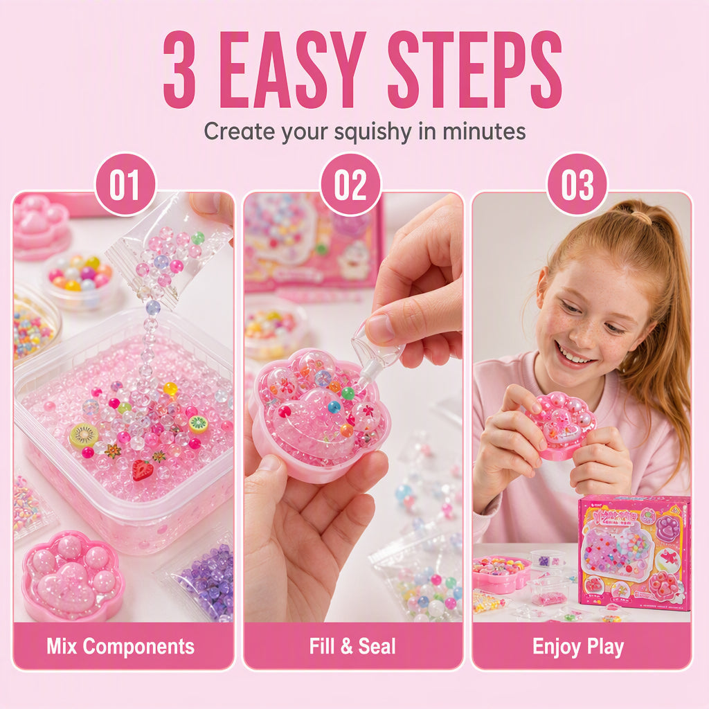 ⏰🔥LIMITED TIME 50% OFF!🔥50K+ SOLD! 🧁DIY Fried Ice Squishy Toy Kit with Cat Claw Design for Kids