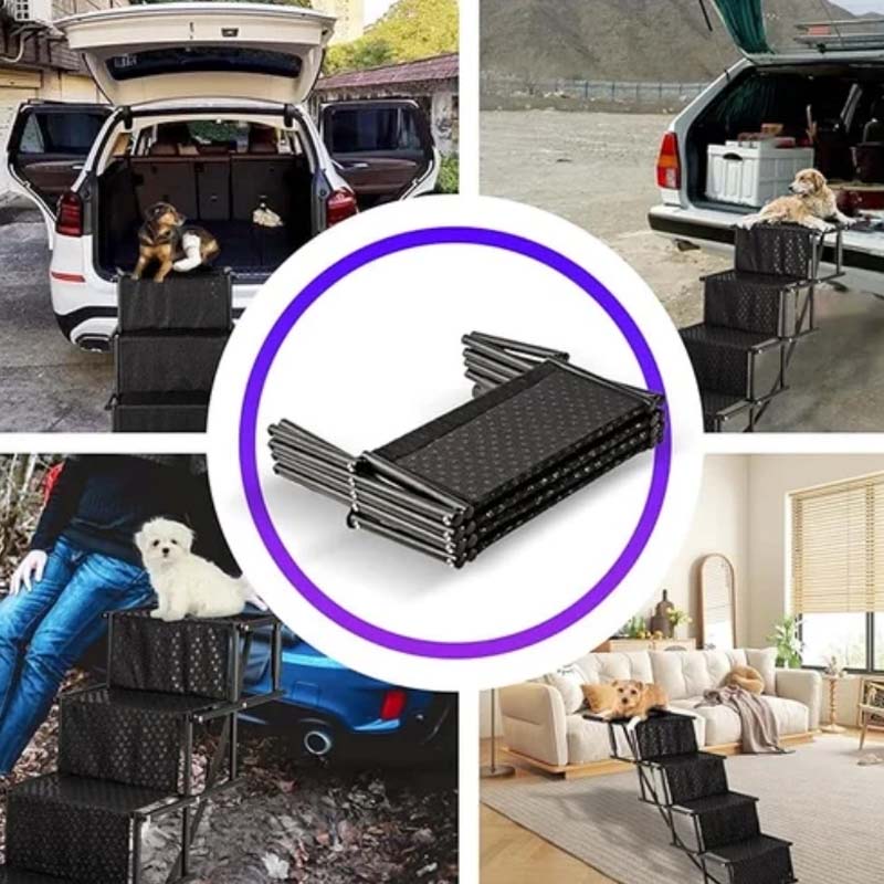 ⏳Time-Limited Special⏰Portable Foldable Non-Slip Dog Car Stairs – Heavy-Duty Support, Reinforced Grips & Compact Design ✨