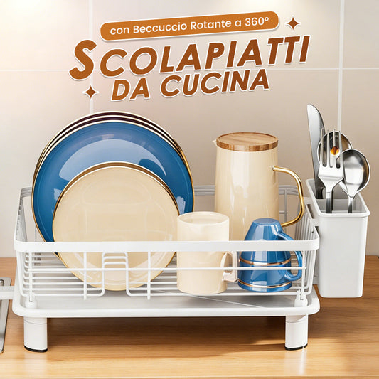 ⏰🔥LIMITED TIME 50% OFF!🔥50K+ SOLD! Kitchen Dish Rack with 360° Rotating Spout