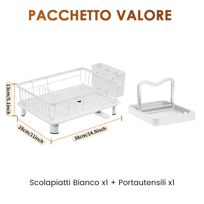 Kitchen Dish Rack with 360° Rotating Spout