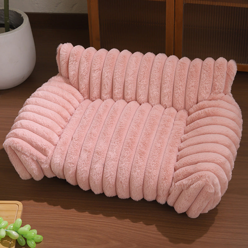 🐾✨50% OFF! 🐱🐶 Cozy Sofa Pet Bed – Ultra-Comfortable, Raised Bolster Edges & Super-Soft Ribbed Plush. Over 11,382 Happy Pets Sleeping in Style!✨