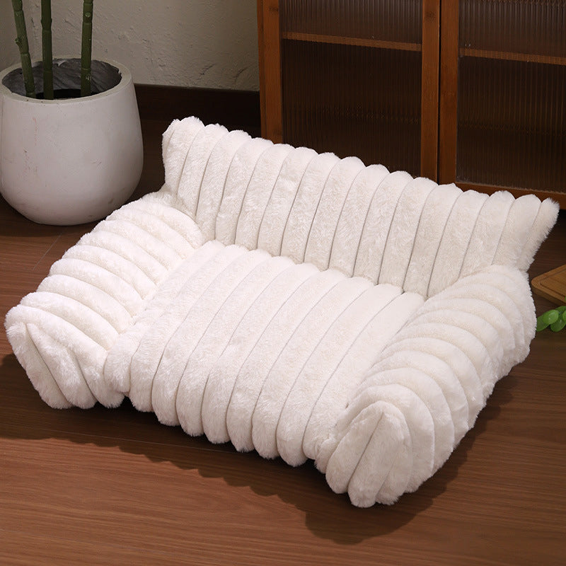 🐾✨50% OFF! 🐱🐶 Cozy Sofa Pet Bed – Ultra-Comfortable, Raised Bolster Edges & Super-Soft Ribbed Plush. Over 11,382 Happy Pets Sleeping in Style!✨