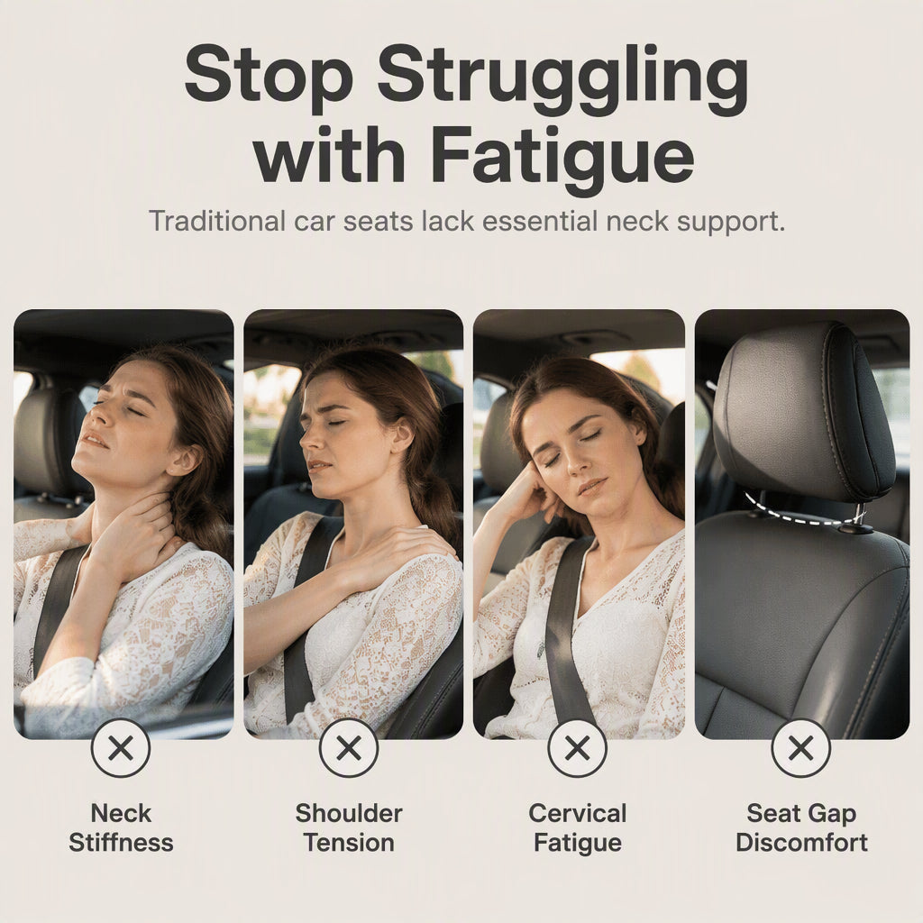 🛋️ 50% OFF NOW! 🚗 Ergonomic Car Headrest – 3D Neck Support, Slow Rebound Memory Foam & Nappa Leather – Say Goodbye to Neck Fatigue 🛌