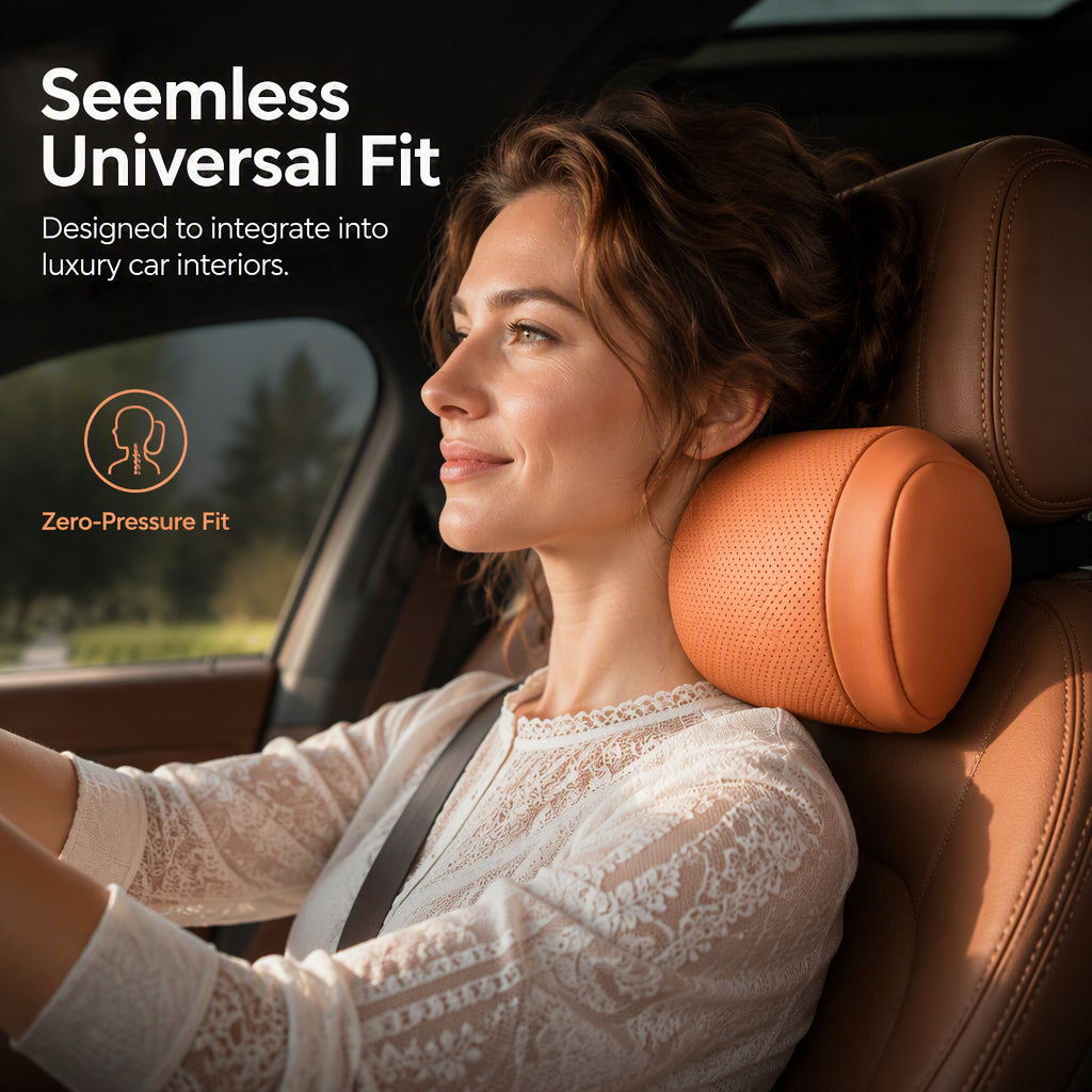 🛋️ 50% OFF NOW! 🚗 Ergonomic Car Headrest – 3D Neck Support, Slow Rebound Memory Foam & Nappa Leather – Say Goodbye to Neck Fatigue 🛌