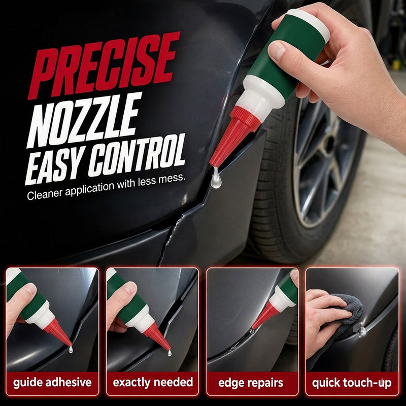 🥳2026 HOT SALE🥳💞50K+ SOLD! 🚗🔧 50% OFF! Bumper Repair Adhesive – Precision nozzle for trim, edge & gap repairs. White formula blends with most bumpers. – lowest price online! 🛡️✨
