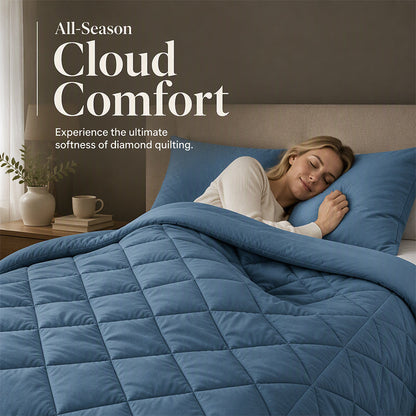 🛏️☁️Quilted Microfiber Duvet Set | Evenly Distributed Filling