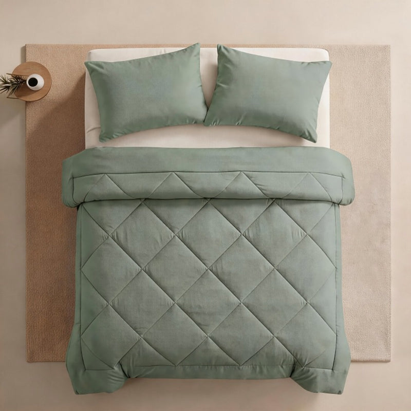 🛏️☁️Quilted Microfiber Duvet Set | Evenly Distributed Filling