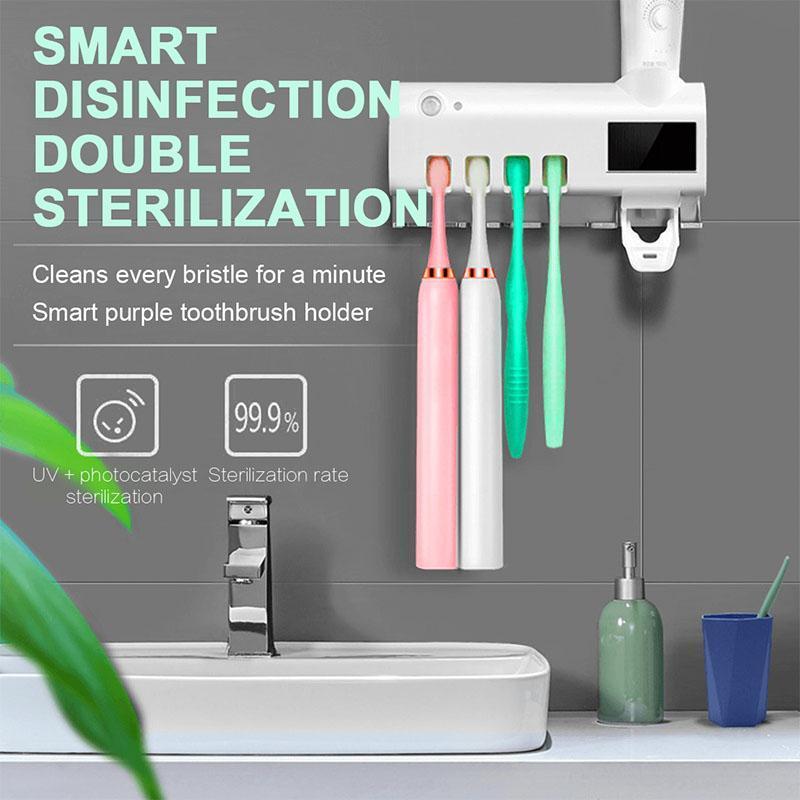🎉 2026 Sale — Over 33,000 Sold!🦷 Wall‑Mounted UV Toothbrush Sanitizer‑No‑Drill 3‑in‑1 Bathroom Holder 🚿