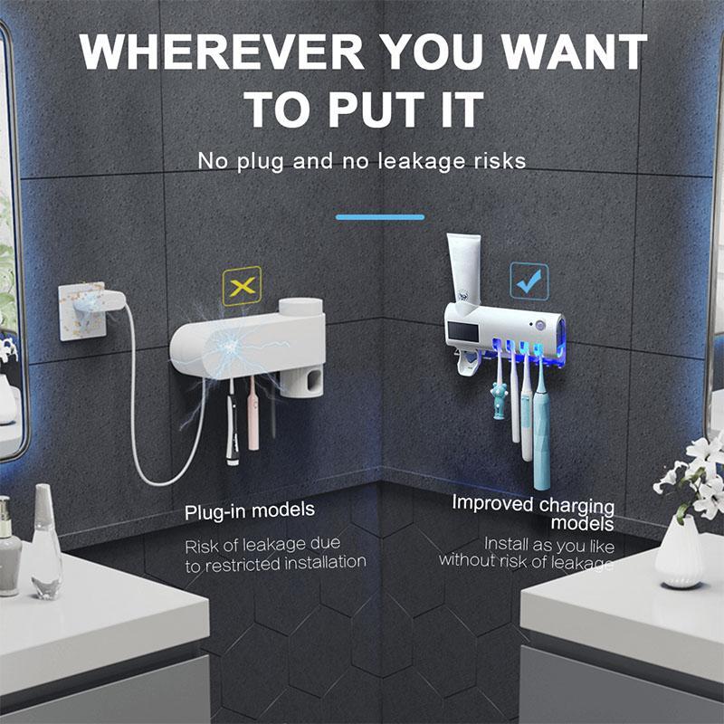 🎉 2026 Sale — Over 33,000 Sold!🦷 Wall‑Mounted UV Toothbrush Sanitizer‑No‑Drill 3‑in‑1 Bathroom Holder 🚿