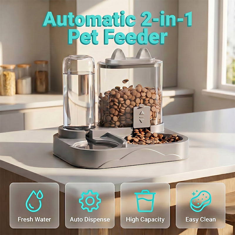 2-in-1 Pet Feeder and Water Dispenser