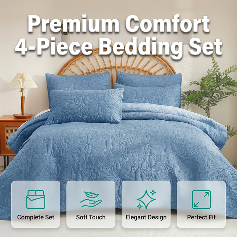 ⏳🔥LIMITED-TIME 50% OFF! ⏰Solid Color 100% Cotton Bedding 4-Piece Set