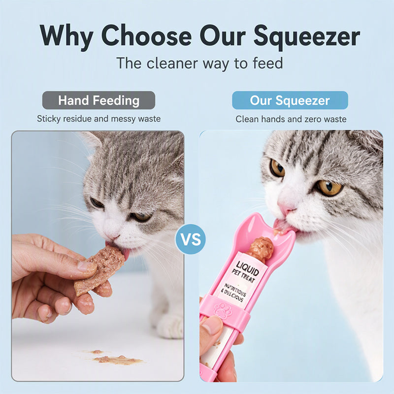 🎉 2026 Sale — Over 19,700 Sold!🐱Mess‑Free Ergonomic Cat Strip Puree Feeder ✨