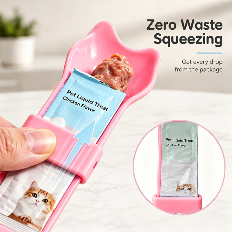 🎉 2026 Sale — Over 19,700 Sold!🐱Mess‑Free Ergonomic Cat Strip Puree Feeder ✨