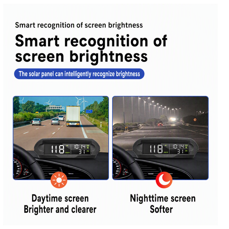 🎉 2026 Sale — Over 24,000 Sold!🚗 Solar GPS Head‑Up Display‑Auto Brightness Speed Warning HUD ☀️