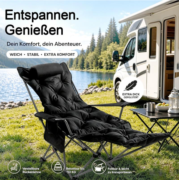🏆 LIMITED-TIME 50% OFF!🔥50K+ SOLD!🪑 Portable, adjustable folding chair for outdoor use – Lightweight, sturdy & versatile 🏕️✨