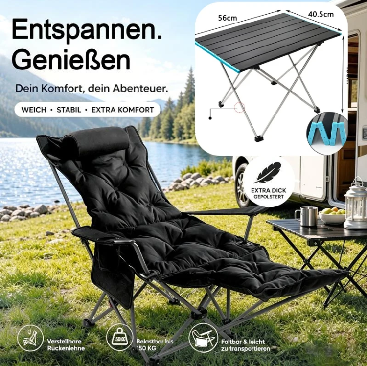🏆 LIMITED-TIME 50% OFF!🔥50K+ SOLD!🪑 Portable, adjustable folding chair for outdoor use – Lightweight, sturdy & versatile 🏕️✨