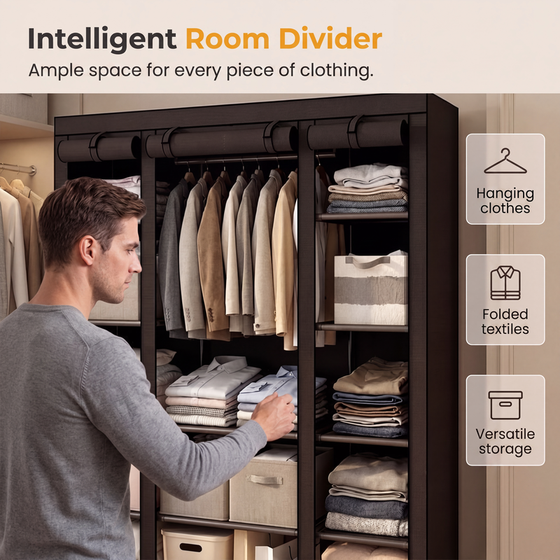 🧥🔩Tool-Free Portable Fabric Closet | Extra Closet Space, No Drilling