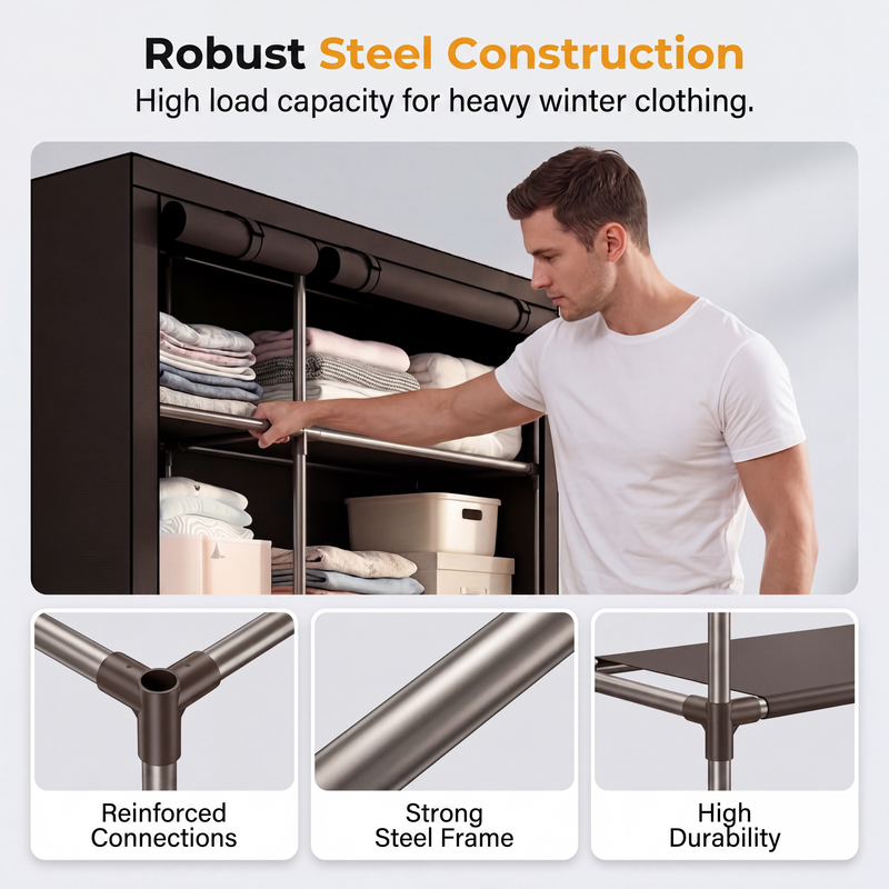 🧥🔩Tool-Free Portable Fabric Closet | Extra Closet Space, No Drilling
