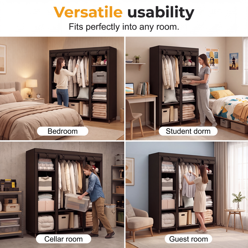 🧥🔩Tool-Free Portable Fabric Closet | Extra Closet Space, No Drilling