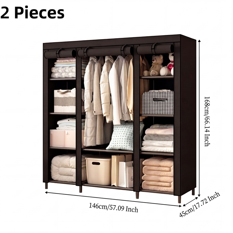 🧥🔩Tool-Free Portable Fabric Closet | Extra Closet Space, No Drilling