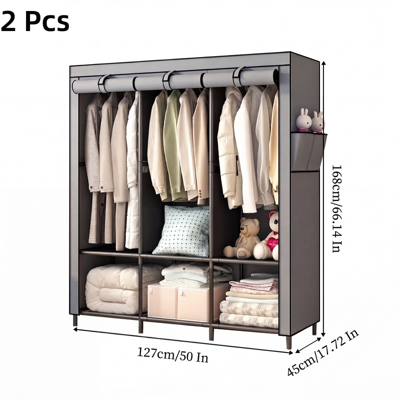 🧥🔩Tool-Free Portable Fabric Closet | Extra Closet Space, No Drilling