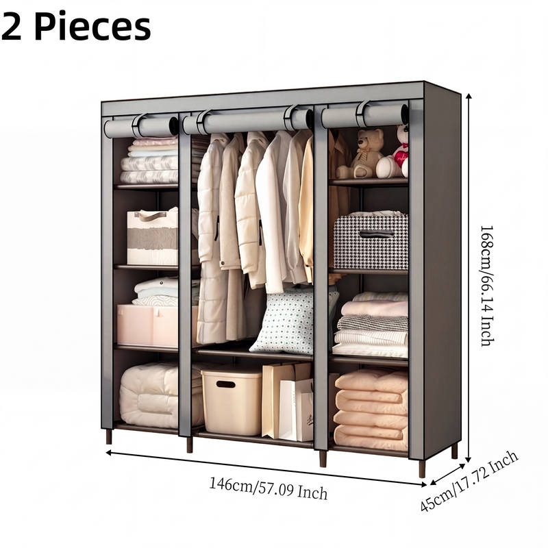 🧥🔩Tool-Free Portable Fabric Closet | Extra Closet Space, No Drilling