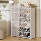 👟 🏠 Multi-Layer Shoe Rack – 360° Dustproof Protection, Removable Shelves & Dual Top Drawers – Compact Space-Saving Design ✨
