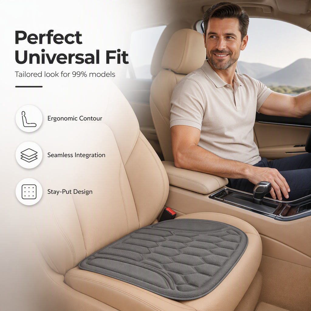 ❄️Summerfresh 50% OFF!🚗Breathable Car Seat Cushion – Cushioned Anti-Slip Seat Pad for Cars, SUVs & Vans